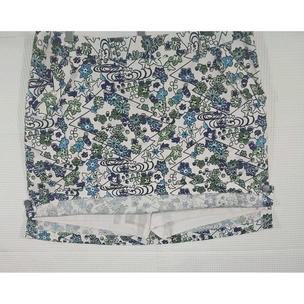 Liz Golf Skort Womens 16 White Blue Green Floral Golf Tennis Skirt Shorts - Picture 3 of 16